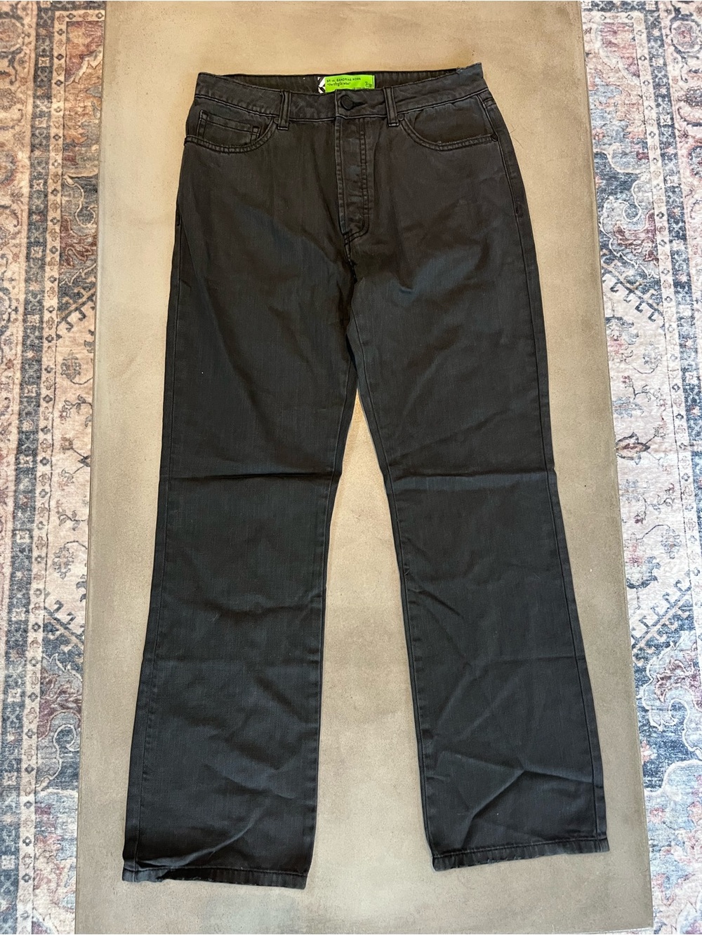Sandrine Rose Charbon Black Flax Relaxed Straight Leg Jeans NWT Womens Size 27